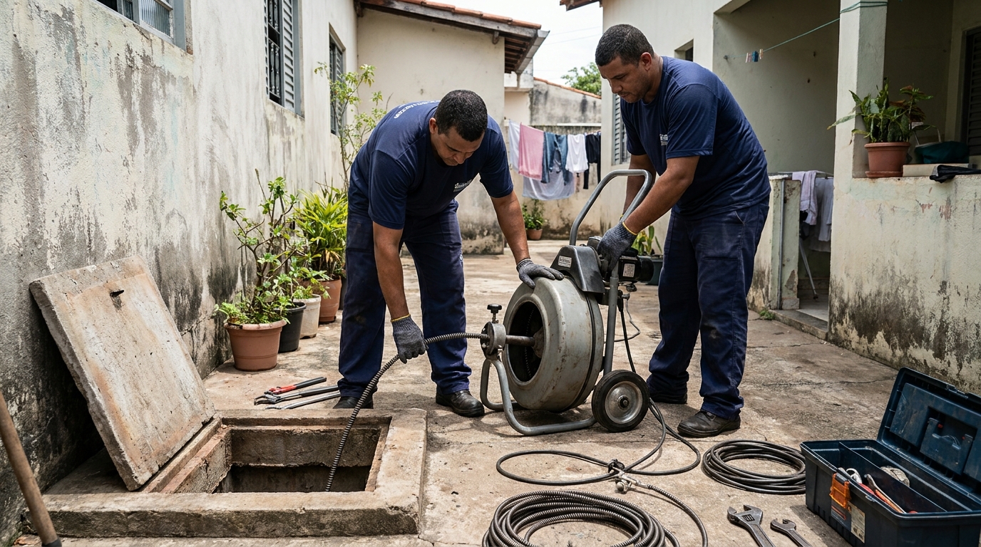 Desentupimento de Coluna Sanitária em Guarulhos‑SP